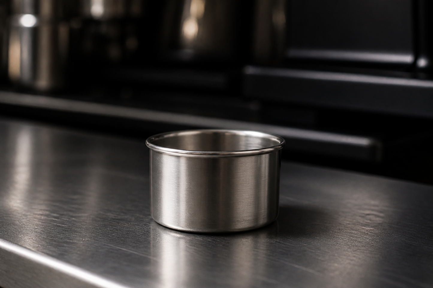 Dosing cup on a steel bar